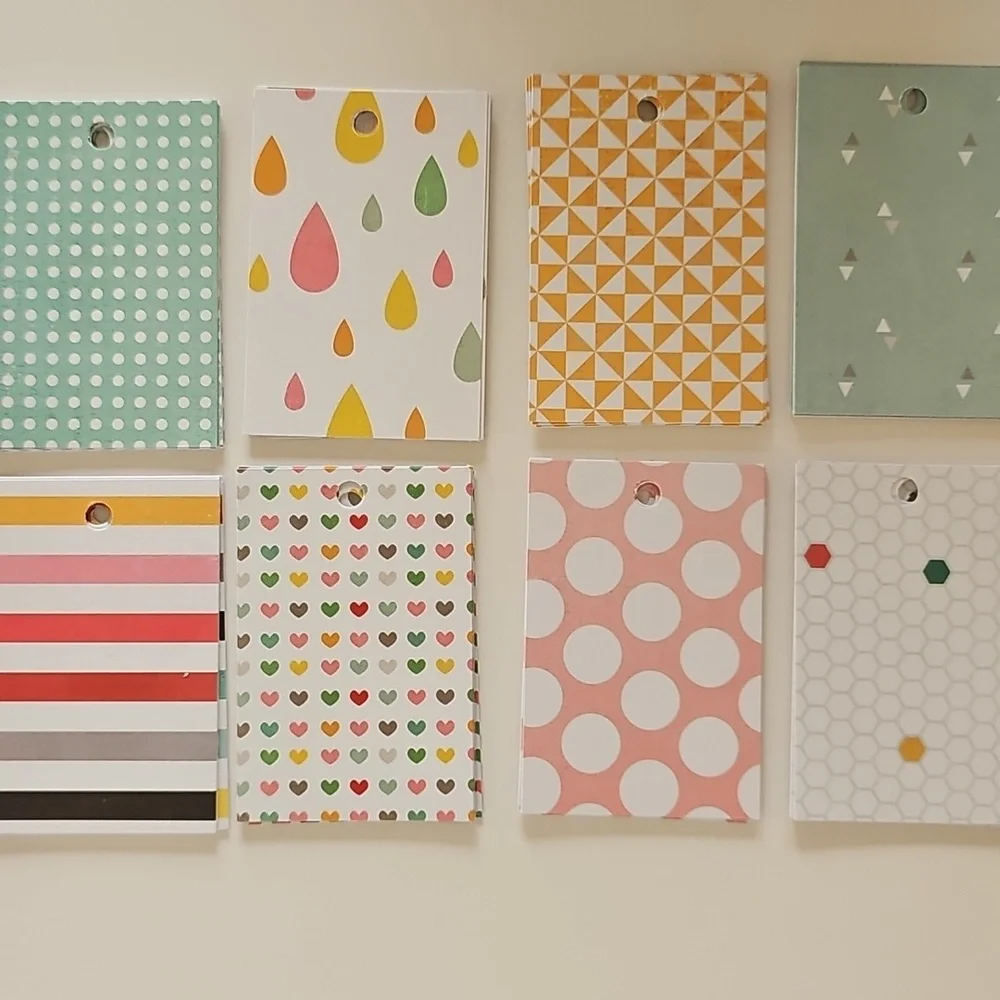 64 Colorful Hand Cut Blank Back Spring Theme Cardstock Gift Tag Set
